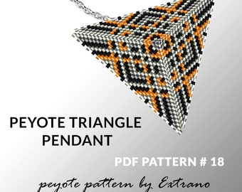 Patrón de triángulo de peyote con instrucción, instrucción de triángulo de peyote, patrón de peyote triangular, puntada nativa, colgante de peyote triangular #18