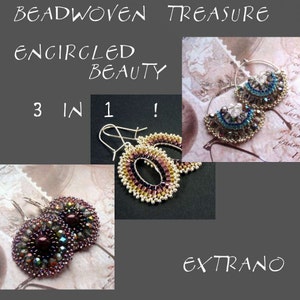 Brick stitch earrings tutorial, beaded earrings tutorial, seed beads earrings tutorial, earrings pattern, round earrings - ENCIRCLED BEAUTY