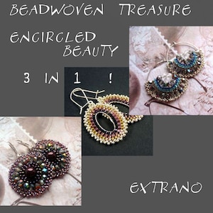 Handledning för örhängen med tegelstygn, handledning för pärlörhängen, handledning för örhängen med seed beads, örhängesmönster, runda örhängen - ENCIRCLED BEAUTY