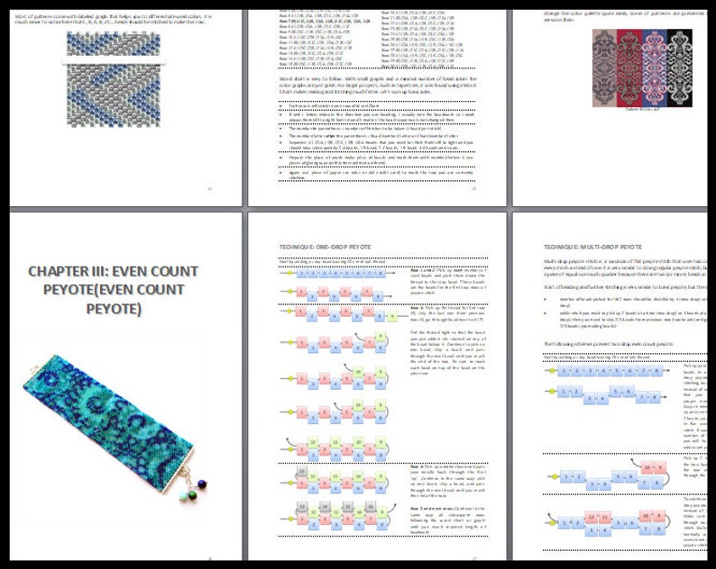 Peyote stitch e-book, peyote tutorial, complete guide to peyote stitch, step-by-step instructions, schemes and patterns, PDF PEYOTE STITCH image 5