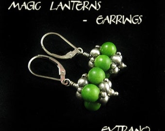 Beaded bead tutorial, beaded bead earrings, beaded jewelry, spherical earrings pattern, earrings pattern, round earrings - MAGIC LANTERNS