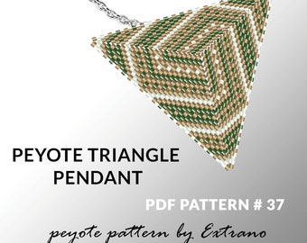 Peyote triangle pattern with instruction, peyote triangle instruction, triangle peyote pattern, native stitch, triangle peyote pendant #37