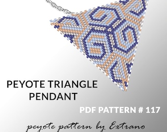 Peyote triangle pattern with instruction, native peyote pattern, native american pattern, native stitch, triangle peyote pendant #117
