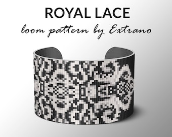 Bead Loom Pattern, Loom Tutorial, Beading Pattern, Loom Beading Pattern, Bracelet Tutorial, Bracelet Pattern, Loom Pattern - ROYAL LACE