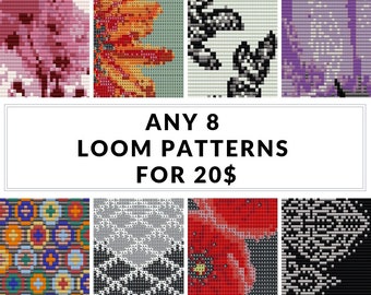 Loom pattern, bracelet pattern, loom bracelet,DIY jewelry, DIY, beading patterns, bulk discount - SAVE  - Pick Any 8 Patterns for 20.00 usd