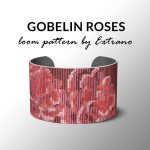 Bead Loom Pattern, Loom Tutorial, Beading Pattern, Loom Beading Pattern, Bracelet Tutorial, Bracelet Pattern, Loom Pattern - GOBELIN ROSES