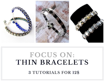 Thin bracelets tutorials, jewelry patterns - Set of tutorials with wholesale discount - buy 3 TUTORIALS for BRACELETS and save!