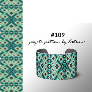 Beading pattern, pattern for bracelet, peyote pattern, peyote bracelet, bracelet pattern, peyote native, uneven peyote - #109