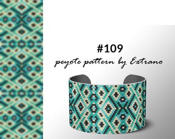 Perlen Muster, Muster für Armband, Peyote Muster, Peyote Armband, Armband Muster, Peyote Natives, unebenes Peyote - #109