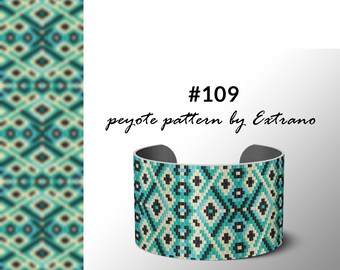 Beading pattern, pattern for bracelet, peyote pattern, peyote bracelet, bracelet pattern, peyote native, uneven peyote - #109