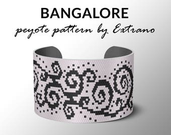 Bracelet peyote pattern, peyote bracelet, even peyote stitch pattern, delica pattern, 7 colors, instant download PDF -  BANGALORE