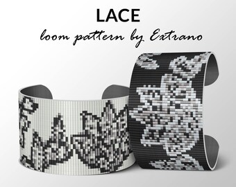 Bead Loom Pattern, Loom Tutorial, Beading Pattern, Loom Beading Pattern, Bracelet Tutorial, Bracelet Pattern, Loom Pattern, 4 colors -  LACE