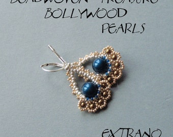 Tutorial de pendientes con cuentas, pendientes en forma de abanico, joyería diy, tutorial de pendientes de Bollywood, patrón PDF - PERLAS DE BOLLYWOOD - descarga instantánea