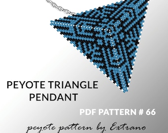 Triangle peyote pattern, peyote triangle pattern with instruction, peyote triangle how to, native stitch, triangle peyote pendant #66