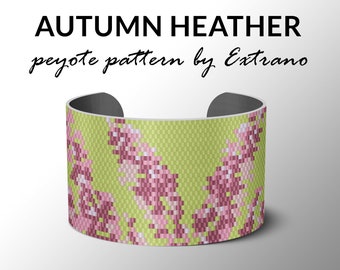 Patrones de pulsera de peyote, incluso puntada de peyote, patrón de pulsera de peyote, joyería DIY - AUTUMN HEATHER, 6 colores, Descarga instantánea