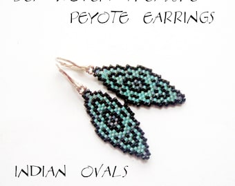 Peyote Earrings - INDIAN OVALS - Pattern WITH detailed instructions - Instant download