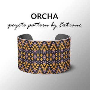 Peyote Bracelet Pattern by Extrano - ORCHA - Caleidoscope of India - 3 colors ONLY - Instant download
