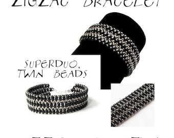 Armband Anleitung, Armband Anleitung, Armband Anleitung, Superduo Armband, Anleitung zum Selbermachen, ZIC ZAC Armband - pdf Anleitung