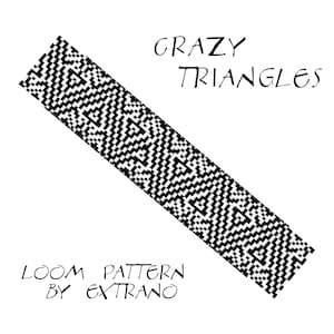 Bead Loom Pattern, Loom Tutorial, Beading Pattern, Loom Beading Pattern, Loom Bracelet, Bracelet Pattern, Loom Pattern - CRAZY TRIANGLES