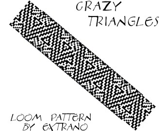 Bead Loom Pattern, Loom Tutorial, Beading Pattern, Loom Beading Pattern, Loom Bracelet, Bracelet Pattern, Loom Pattern - CRAZY TRIANGLES