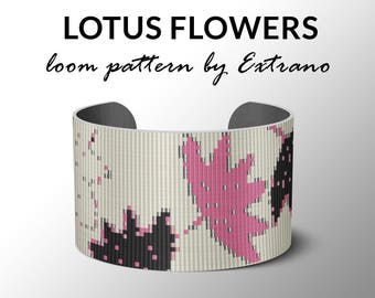 Perlen Loom Muster, Loom Tutorial, Perlenmuster, Loom Perlen Muster, Armband Tutorial, Armband Muster, Loom Muster - LOTUS BLUMEN
