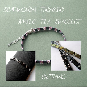 Bracelet tutorial, bracelet pattern, Tila bracelet, Tila beads tutorial, DIY jewelry, beading tutorial SIMPLE TILA Bracelet pdf pattern image 1