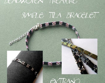 Tutorial pulsera, patrón de pulsera, pulsera Tila, tutorial cuentas Tila, bisutería DIY, tutorial de abalorios - Pulsera TILA SIMPLE - patrón pdf