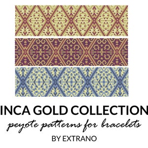 Beading pattern, pattern for bracelet, peyote pattern, peyote bracelet, bracelet pattern, peyote native, uneven peyote - INCA COLLECTION