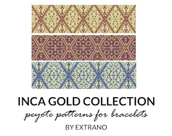 Beading pattern, pattern for bracelet, peyote pattern, peyote bracelet, bracelet pattern, peyote native, uneven peyote - INCA COLLECTION