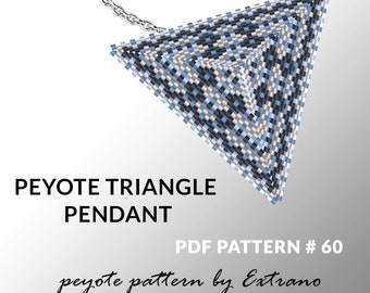 Peyote triangle pattern with instruction, peyote triangle instruction, triangle peyote pattern, native stitch, triangle peyote pendant #60