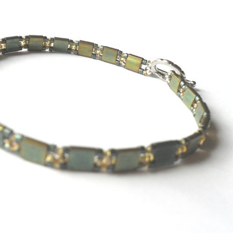 Bracelet tutorial, bracelet pattern, Tila bracelet, Tila beads tutorial, DIY jewelry, beading tutorial SIMPLE TILA Bracelet pdf pattern image 2
