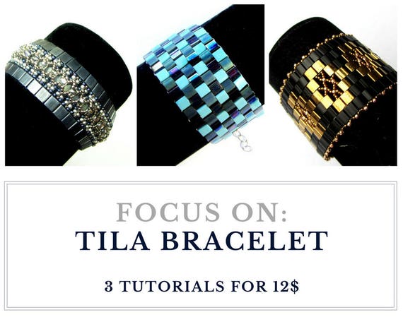 Beading tutorial for bracelet, TILA BRACELET tutorial, elegant bracelet pattern, tila beads tutorial, beading: 3 tutorials for 12.00