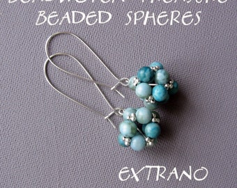 Beaded bead tutorial, beaded bead earrings, beaded jewelry, spherical earrings pattern, earrings pattern, round earrings - SIMPLE SPHERES