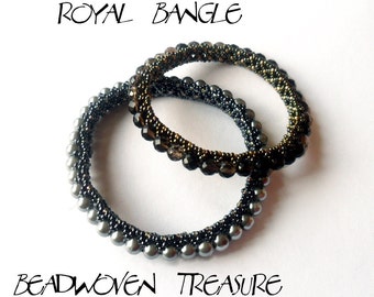 Bracelet tutorial, bangle tutorial, DIY jewelry, bracelet pattern, bangle pattern, seed bead tutorial - ROYAL BANGLE - instant download