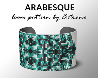 Bead Loom Pattern, Loom Tutorial, Beading Pattern, Loom Beading Pattern, Bracelet Tutorial, Bracelet Pattern, Loom Pattern -  ARABESQUE