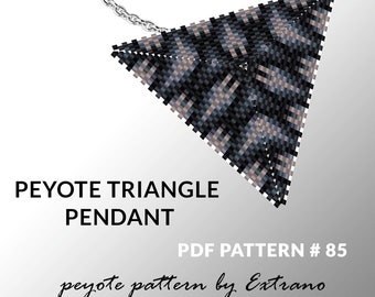 Peyote triangle pattern with instruction, peyote triangle instruction, triangle peyote pattern, native stitch, triangle peyote pendant #85