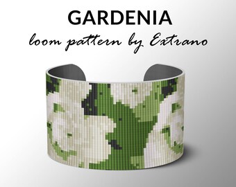 Bead Loom Pattern, Loom Tutorial, Beading Pattern, Loom Beading Pattern, Bracelet Tutorial, Bracelet Pattern, Loom Pattern - GARDENIA