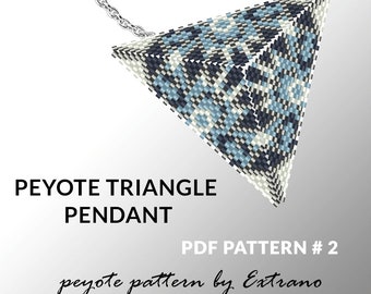 Peyote driehoekspatroon met instructie, inheems peyote patroon, inheems Amerikaans patroon, inheems patroon voor driehoek peyote hanger #2