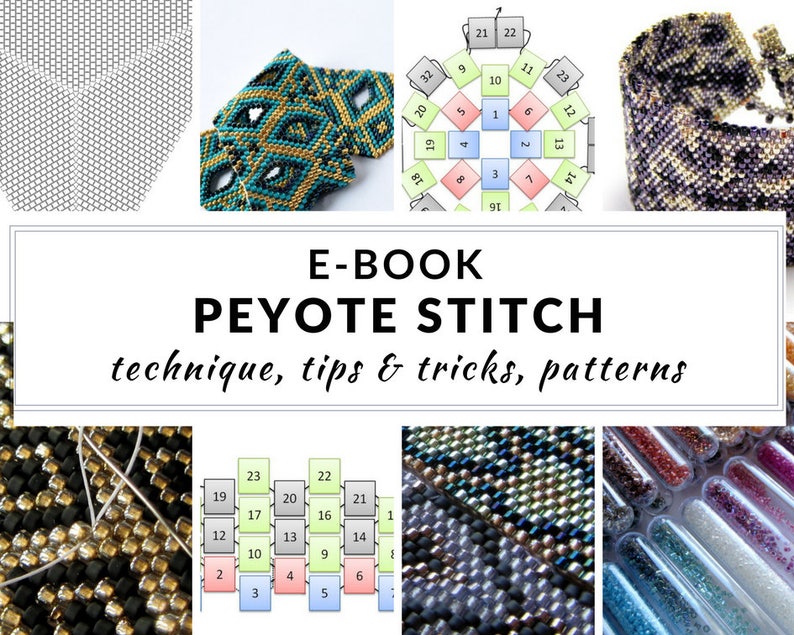 Peyote stitch e-book, peyote tutorial, complete guide to peyote stitch, step-by-step instructions, schemes and patterns, PDF PEYOTE STITCH image 2