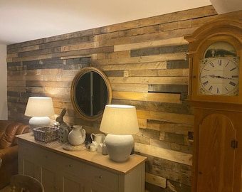 2 sqm Reclaimed Pallet Wall Cladding - Kiln Dried Boards, Planks, Slats, Rustic Crafts, Recycled Timber - Fast & Free UK Delivery
