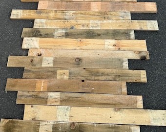 Reclaimed Pallet Boards (Select Your Own Quantity) Kiln Dried, Ideal for Wall Cladding, Planks, Slats, Recycled Timber 900-120mm Length