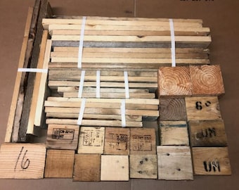 Reclaimed Pallet Wood Rustic Art & Craft Pack - Minimum 40 Items Ideal Candle Holders, Timber Art, Pallet Frames