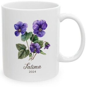 Birth Flower Mug Family Garden Gift, Birthday Flower Mug For Mom Mothers Day Gift, Floral Mug, BirthFlower Mug For Mommy- February Mug Gift
