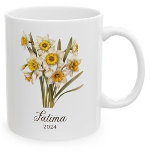 Birth Flower Mug Family Garden Gift, Birthday Flower Mug For Mom Mothers Day Gift, Floral Mug, BirthFlower Mug For Mommy- December Mug Gift