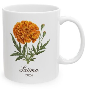 Birth Flower Mug Family Garden Gift, Birthday Flower Mug For Mom Mothers Day Gift, Floral Mug, BirthFlower Mug For Mommy- October Mug Gift