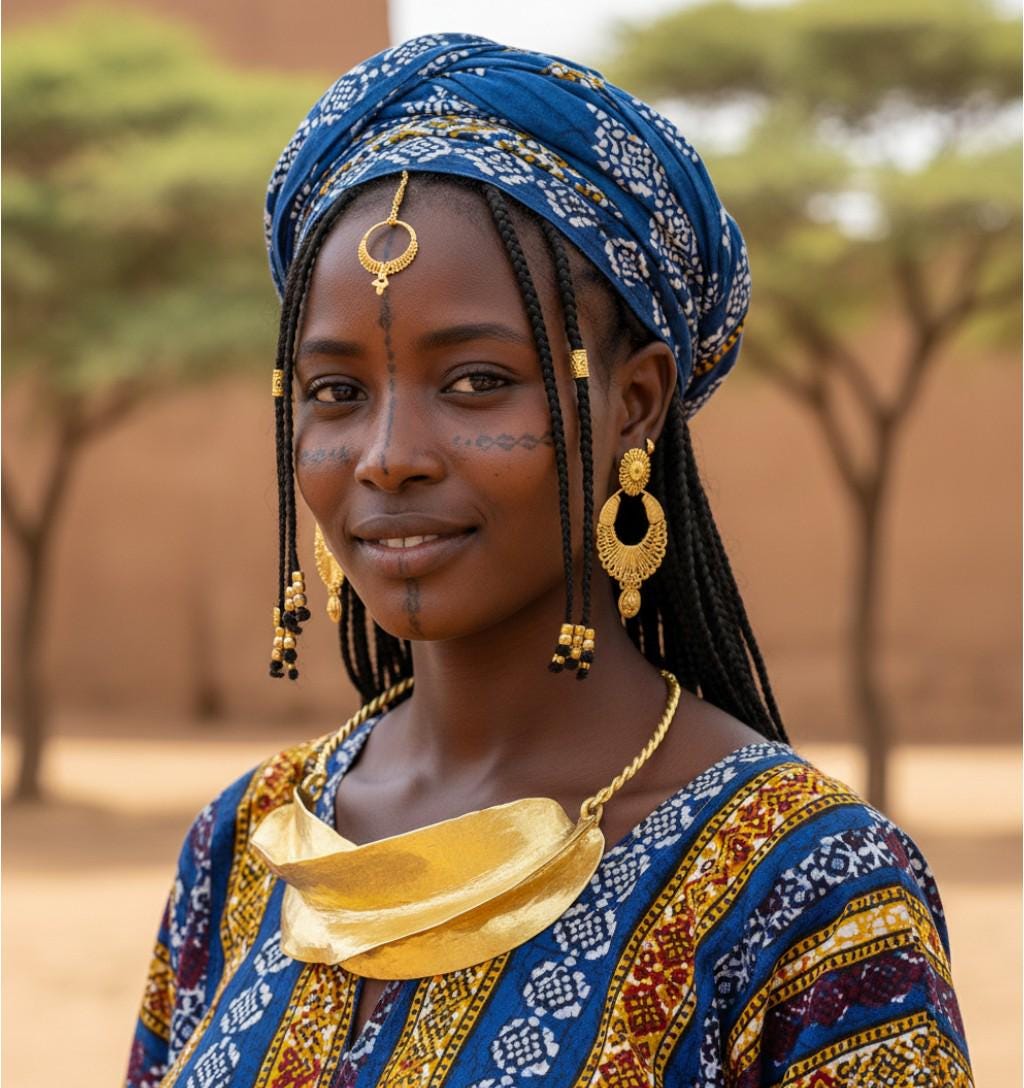 アクセサリー Fulani Traditional necklace Fulani Gold Necklace - Etsy