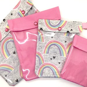 Rainbow Clear Front Ouch Pouch Set, Travel Organizer