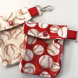 Baseball Klare Fronttasche Schlüsselbund Clip 3x4 Rucksack Organizer Mutter Kind Lehrer Ohrhörer Zubehör USB Chapstick Hand Sanitizer Case