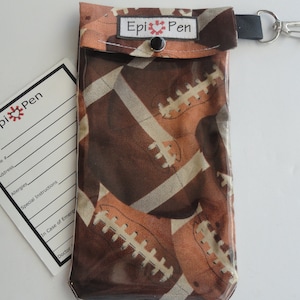 Bolsa EpiPen para Futebol, Bolso Transparente e Clipe Giratório 4x8, Comporta 2 Canetas de Insulina/Alergia de 6" Cartão de Identificação Médica, Equipamentos Esportivos Escolares, Estádio TSA Secure