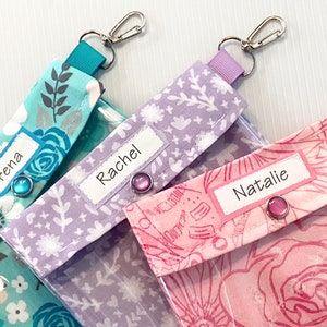 Zestaw 2 przezroczystych torebek z klipsem Myszka Minnie, saszetka Disney Ouch, kosmetyki pierwszej pomocy, torebka z przedłużką do ryb, plecak, uchwyt na przepustkę morską, personalizacja 3x4 i 4x5 zdjęcie 5